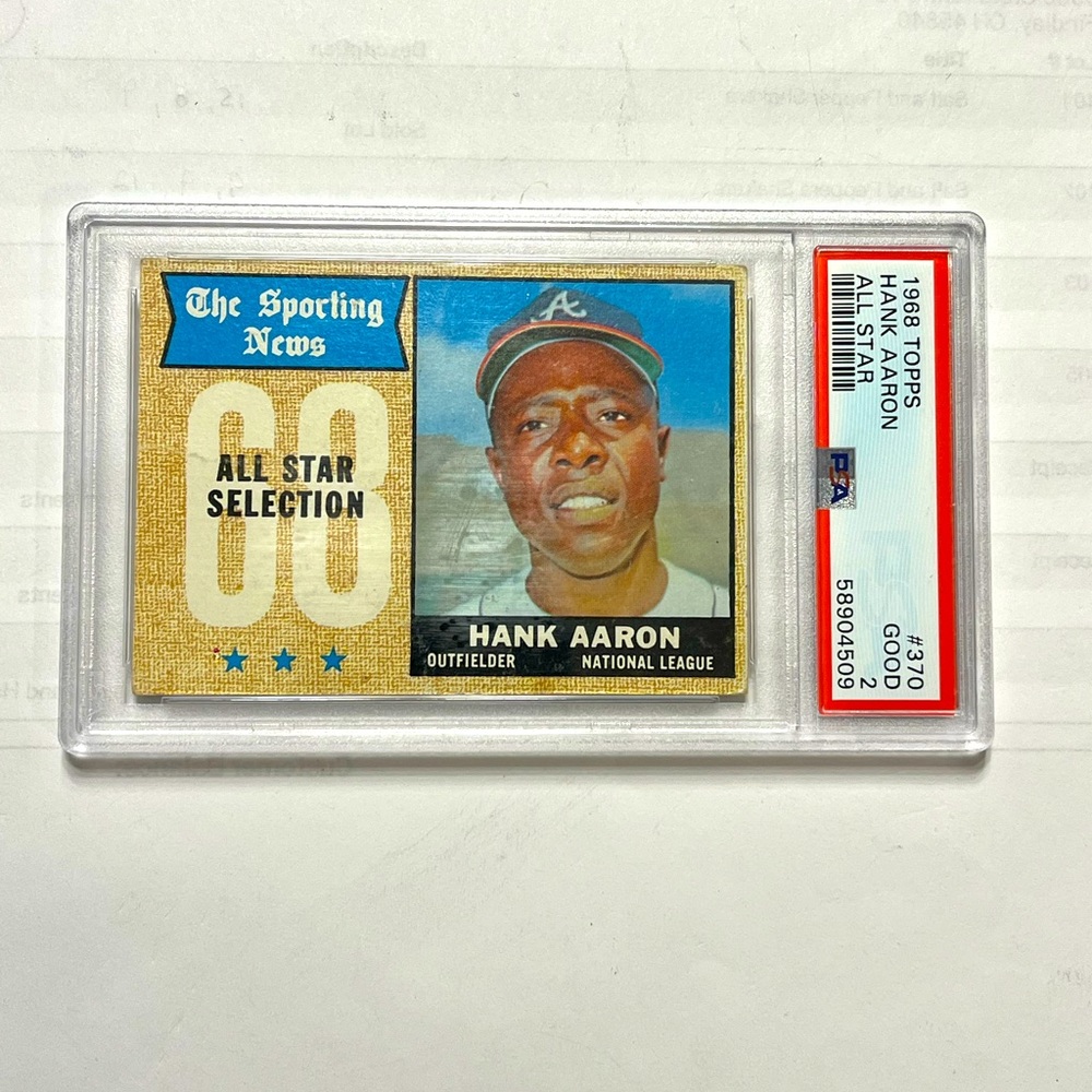 1968 Topps Hank Aaron All Star Selection #370 - Graded Good #2